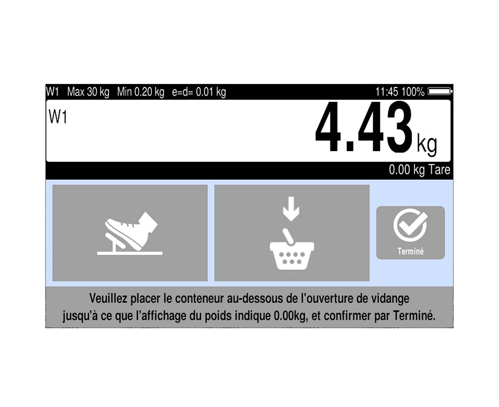 Distribution des pommes de terre / opération de vidange