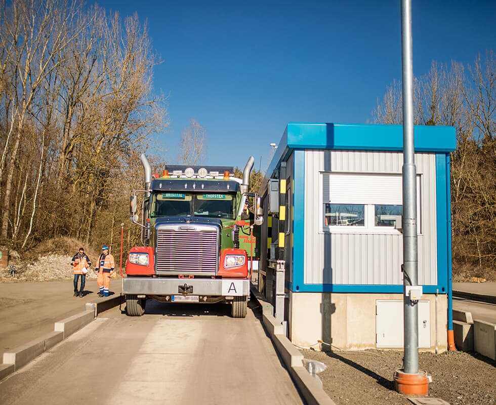 Balance de camion pour la mise en décharge 