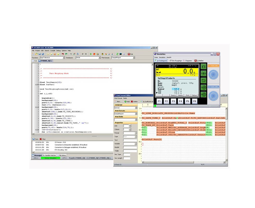 Freie Programmierbarkeit der Wägeterminals mit RTC WIN