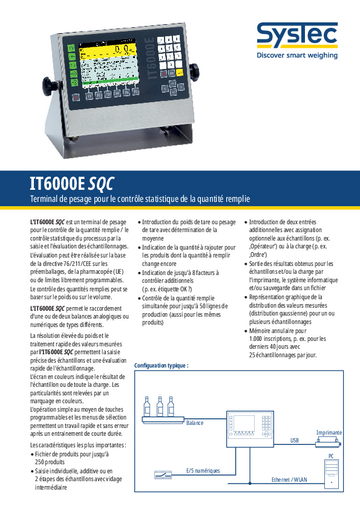 IT6000E SQC / Brochure FR