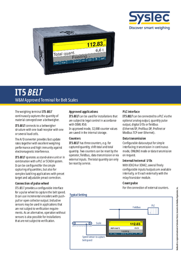 IT5 BELT weighing indicator