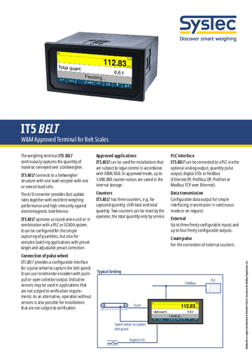 IT5 BELT weighing indicator